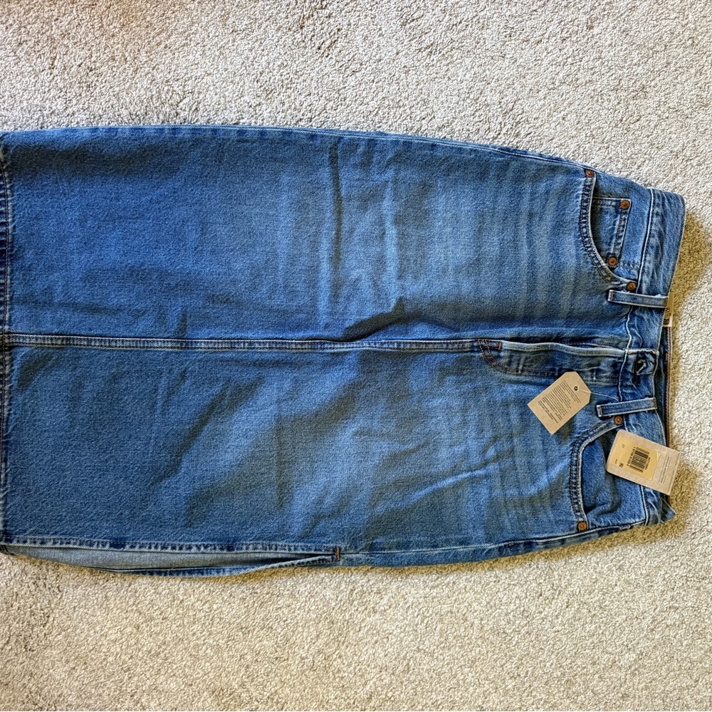 Levi's Blue Denim Midi Skirt